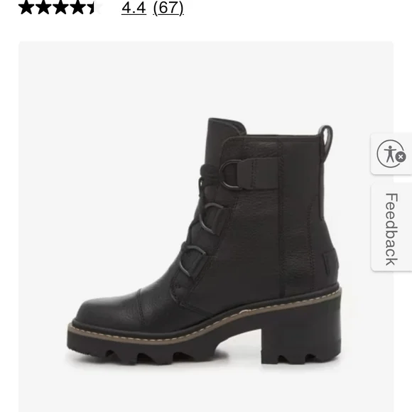 Sorel Black Leather Combat Boots - Picture 3 of 5